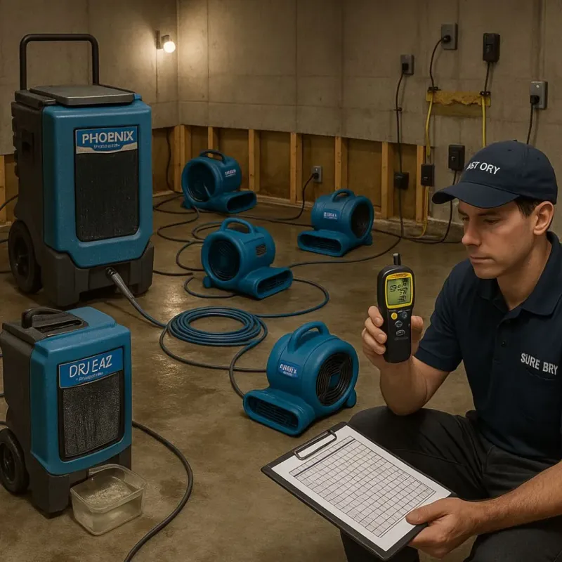 Structural Drying and Dehumidification process in Delphos, OH